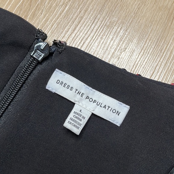 NEW! Dress The Population Sequin Velvet Sheath Dress, SIZE LARGE 0866 - Picture 5 of 7